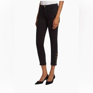 Frame Le High Snapped skinny Jean, dark black